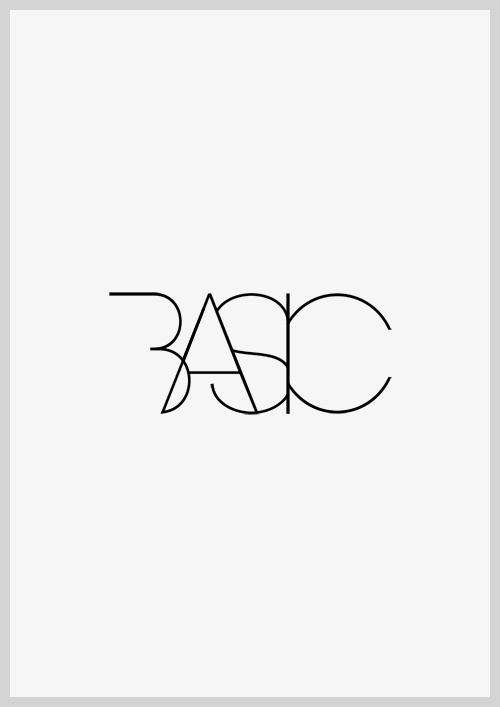 Basic, black & white | typography / graphic design: @ between studio