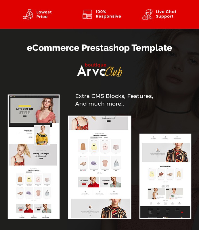#Arvo #Fashion #Boutique Club - #Prestashop #Responsive #Theme | #TemplateTrip #eCommerce #Website #Design #Template