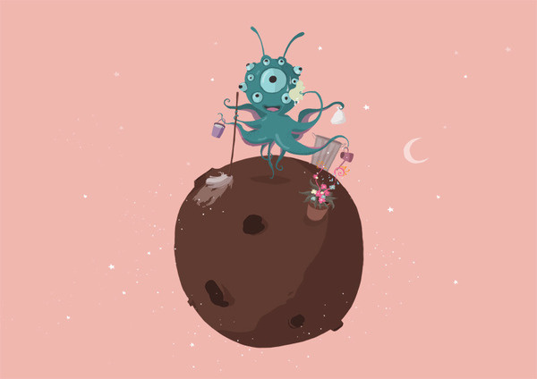 Banc Sabadell mariadiamantes #bancsabadell #monster #illustration #kids #children #planet
