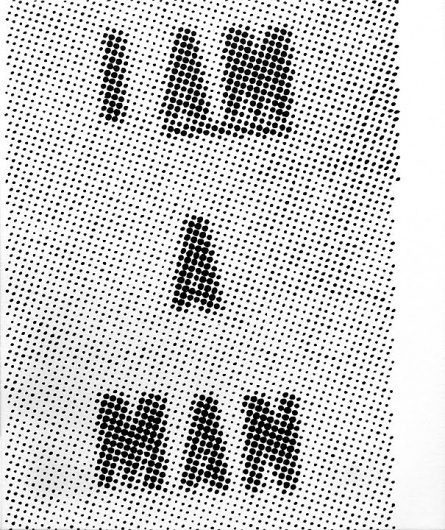 Dan Bina, I Am A Man, painting #halftone #acrylic #civil #bina #2012 #design #rights #1968 #dan #painting #art #tone #half