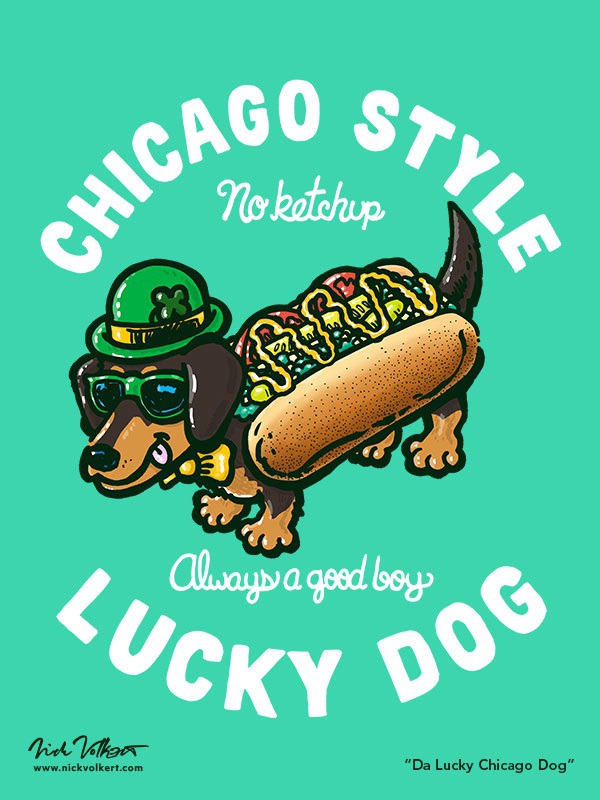 Just a little dachshund doggo to bring you luck! #stpatricksday #stpatricks #shamrock #green #march #lucky #chicagodog #hotdog #chicagostylehothdog #dachshund #wienerdog