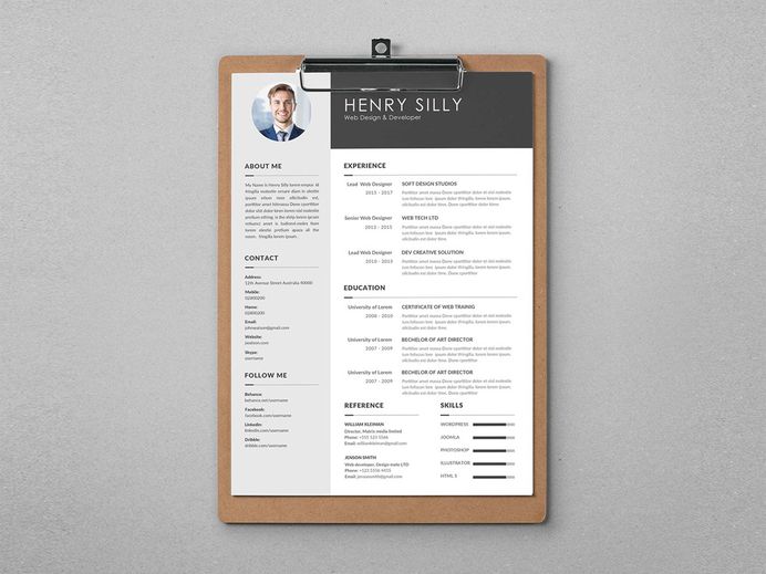 Silly CV - Free Illustrator CV Template with Elegant Style Design
