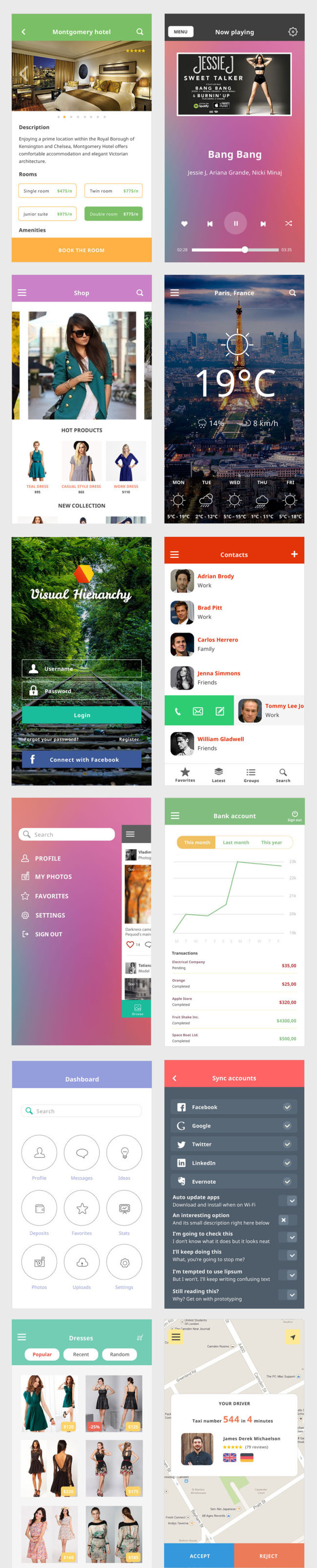 Free Ace iOS8 Mobile UI Kit PSD