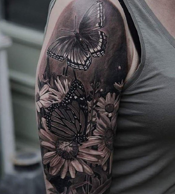100+ #Amazing #Butterfly #Tattoo #Designs #sunflower #sleeve