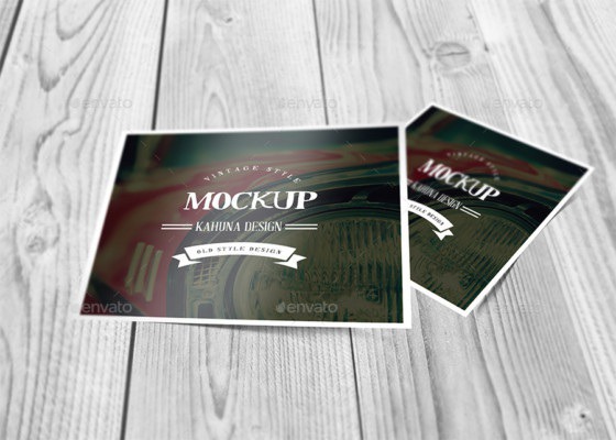Square Post Card Mockup Template