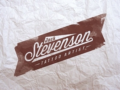 JACK STEVENSON #banner #script #rough #tattoo #tattoos #logo #paper