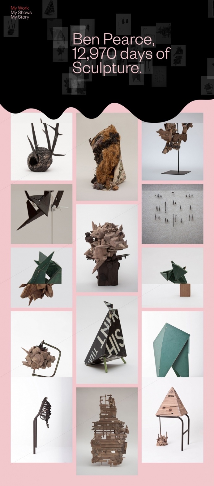 Ben Pearce Art sculptures abstract exhibition webdesign Mindsparkle Mag designblog award site of the day website inspire inspiration graphi