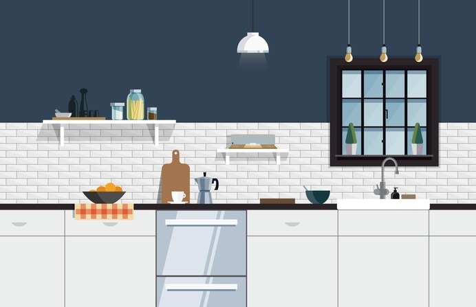 Kitchen Illustration – Nathan Manire #design #illustration #icons #flat #series #simple #theme #geometric #retro #vintage #home #interior