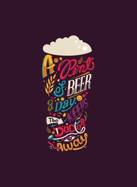 Typeverything.com - "A pint of beer a day. Keeps... - Typeverything #lettering #typography