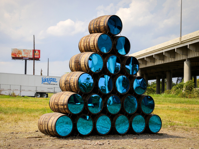 Upriver/Downriver is a site-specific installation in Louisville by Mark Reigelman II.