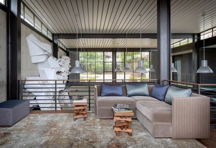Contemporary Industrial House Features an Expressive Interior of Raw Steel 7