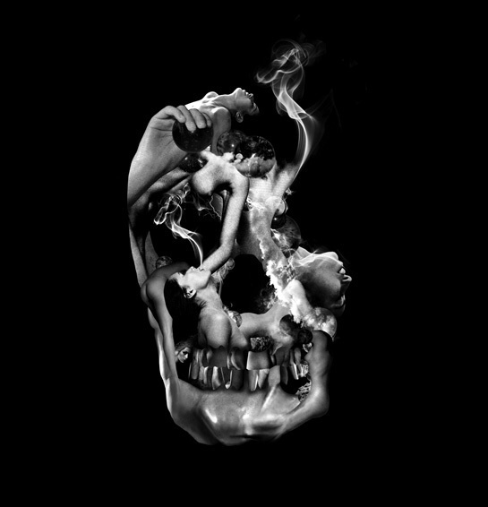 tomsewell.jpg #abstract #bw #skull #collage #dark