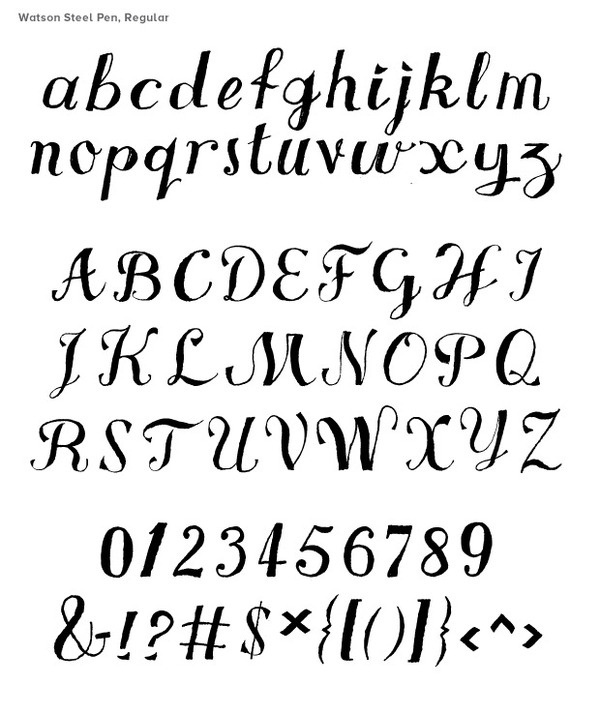 watson steel pen glyphs.jpg #font #chris #script #inked #watson #hand #characters