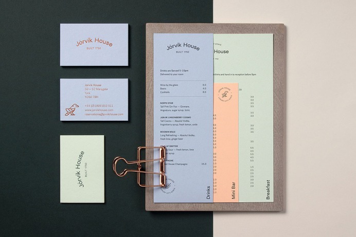 Jorvik House Identity - Mindsparkle Mag Fettle Design designed the identity for Jorvik House – a boutique hotel in city centre York that draws inspiration from the city's rich history and Viking heritage combined with modern Scandinavian design to create an exclusive and luxurious getaway. #logo #packaging #identity #branding #design #color #photography #graphic #design #gallery #blog #project #mindsparkle #mag #beautiful #portfolio #designer