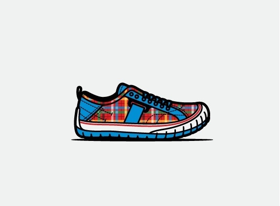 mkn design Michael Nÿkamp #pattern #plaid #shoe #wolverine #illustration #blue #style #footwear