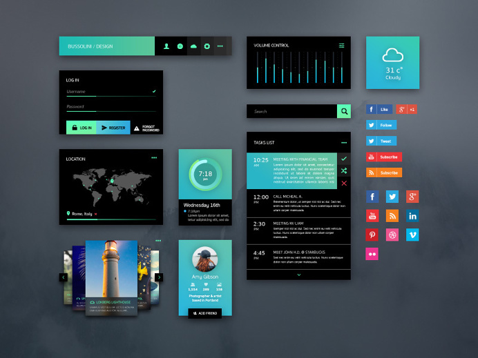 This is a sample of GreenLight, a useful #interface kit that you can use to quickly #mockup web or #mobile interaction patterns. The kit bei