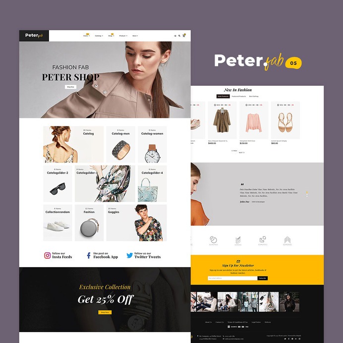 #Peter #Fashion #Boutique - #Shopify Multi-purpose Responsive #Theme | #TemplateTrip #eCommerce #Website #Design