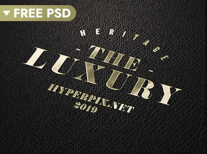 Gold Foil Logo Mockup PSD
