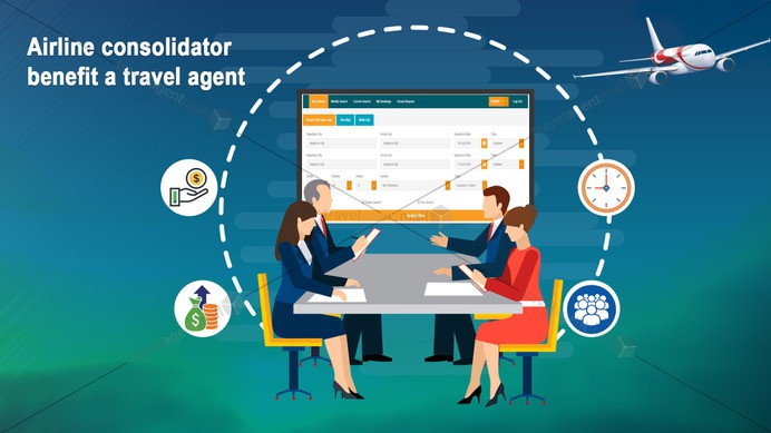 How does an airline consolidator benefit a travel agent?