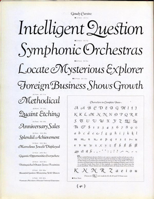 Goudy Cursive type specimen #type #specimen #typography