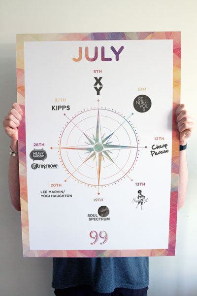 'Whats on' monthly poster #print #graphic #geometric #schedule #poster #monthly