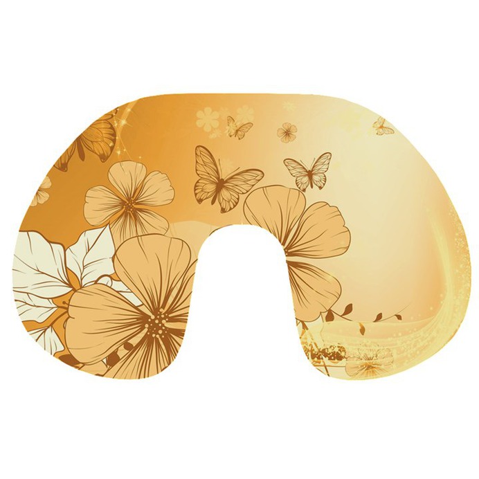 Wonderful Flowers With Butterflies Travel Neck Pillows
