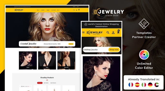 #Dark #Jewelry & #Diamond #Imitation- #Prestashop #Responsive #Theme | #TemplateTrip #eCommerce #Website #Design #Template