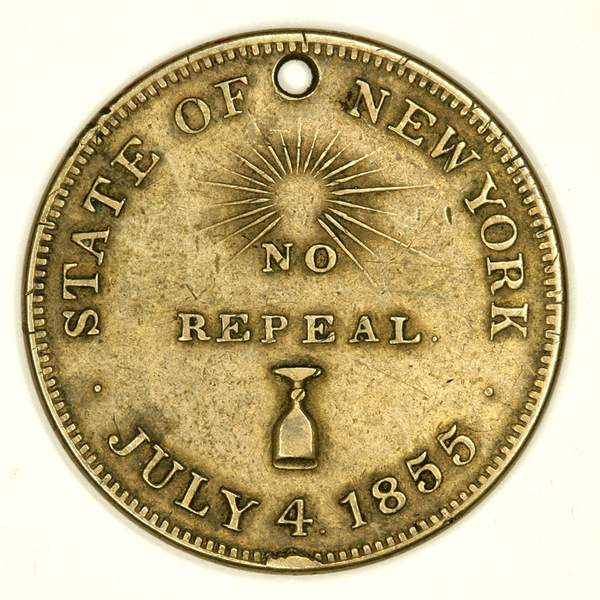 No Repeal: State of New York / July 4, 1855 #beer #token #prohibition #vintage #coin