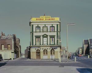 The George Tavern, Commercial Road, 1969. A famous East End pub still open and the heart of a long campaign against over-development of the area.