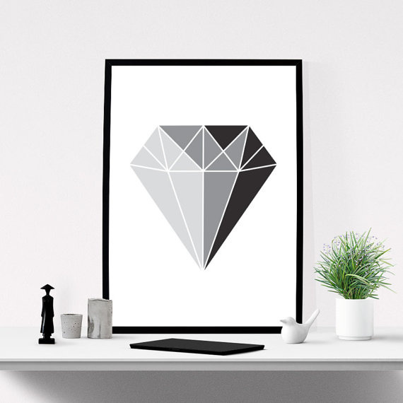 Printable Wall Art of Diamond Graphic Print.
