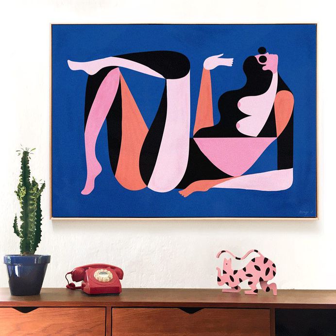 The girl is home . . . . . #illustration #home #homedecor #weekend #painting #girl #design #art #artwork
