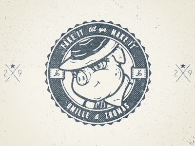 Dribbble - Umille & Thomas by Nathan Walker #vector #clothing #nathan #pig #lockup #atpc #grunge #logo #walker