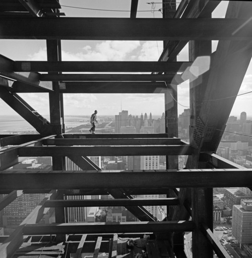 CJWHO ™ (John Hancock Chicago construction, Skidmore,...) #history #chicago #white #black #photography #architecture #and