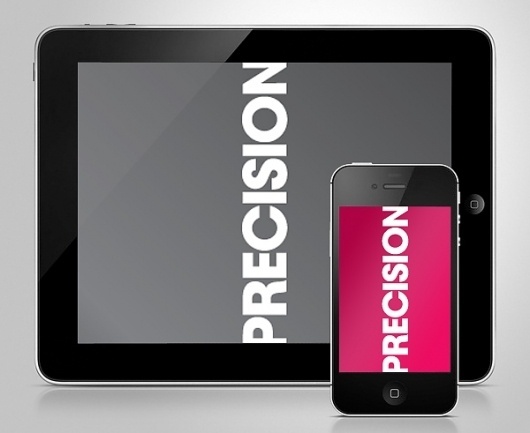 Precision brand identity on the Behance Network #logo #iphone #ipad #grey #screen #pink #precision