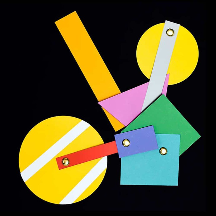 Explore movement and composition with this easy kinetic paper shape art project for kids.