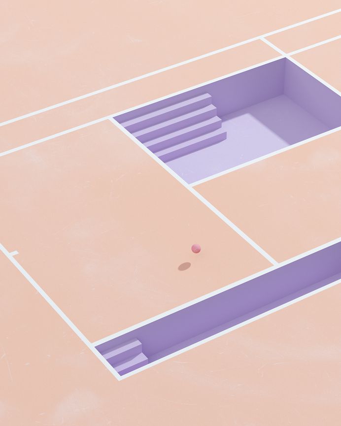 Tennis, from molistudio #surreal #minimalism #pastel #3D #graphic #sport