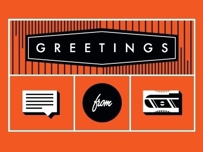 Dribbble - Greetings by Linda Eliasen #script #orange #icons #illustration #futura #type