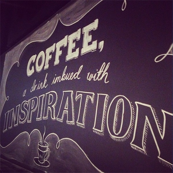 Chalkboard for Mojo Coffee. #rendered #amazing #white #inspiraion #black #chalk #chalkboard #coffee #type #hand #typography