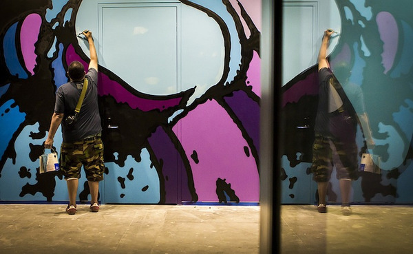 CJWHO ™ (Bold Two Story Einstein Mural by Artist David...) #albert #design #interiors #illustration #einstein #art #street