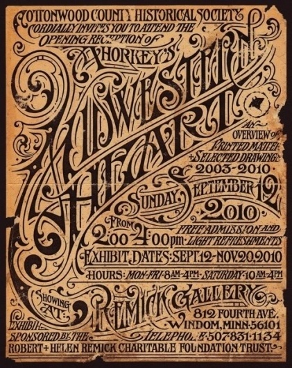 Aaron Horkey's Upcoming Solo Show Poster #flyer #illustration #vintage #poster #type #typography