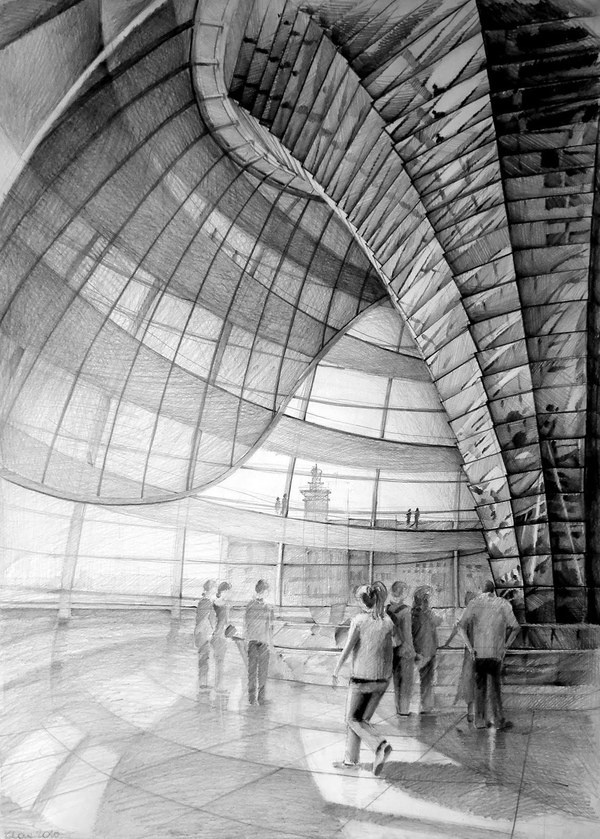 CJWHO ™ (Architectural Drawings by Klara Ostaniewicz ...) #drawings #amazing #white #design #black #illustration #architecture #art #and