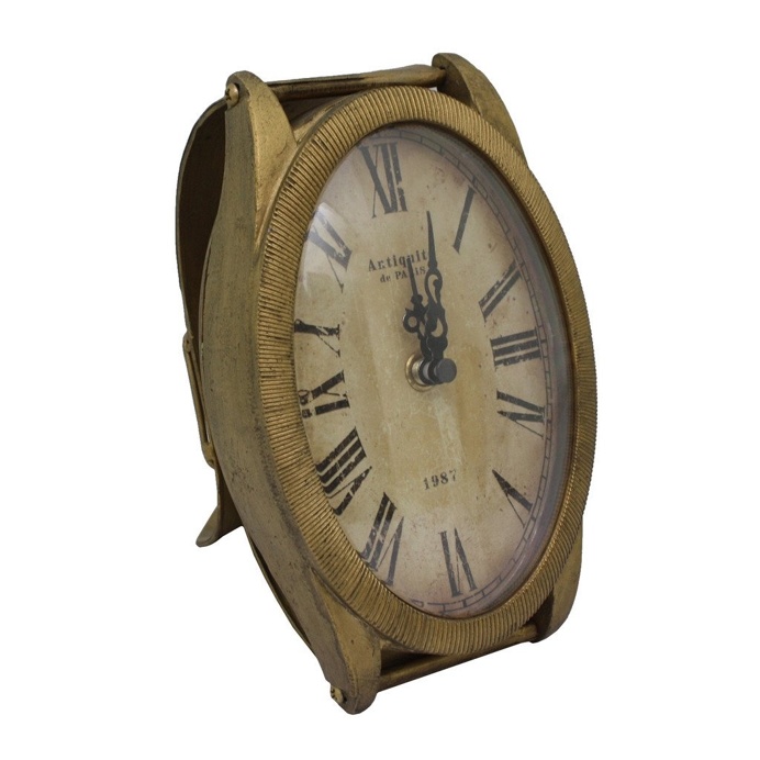 Gold Watch Clock, 2 cm W x15 cm D x1 8 cm H
