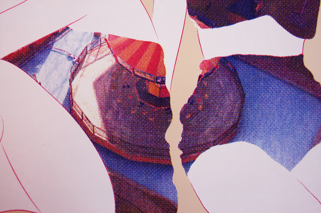 girls - meganprycedesigns.com #ocean #silkscreen #printmaking #print #screenprint #collage #screen #silk #cmyk #beach #waves