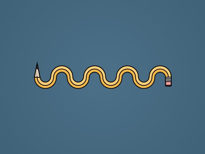 Pencil by Chris Burda #icon #illustration #logo #pencil #wavy