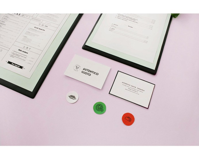 Autentico Gusto Branding - Mindsparkle Mag Agata Jeziurska designed the Corporate Identity for the new takeaway restaurant "Autentico Gusto" in Ipswich, including logo, stationery, flyer, menu, newsletter and many more. #logo #packaging #identity #branding #design #color #photography #graphic #design #gallery #blog #project #mindsparkle #mag #beautiful #portfolio #designer