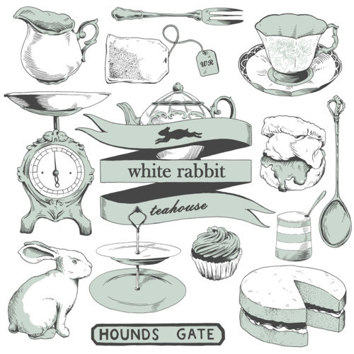 Illustrations for my good friends Tom and Fran, for their teahouse tote bags.nhttp://whiterabbitteahouse.com/ #in #wonderland #alice