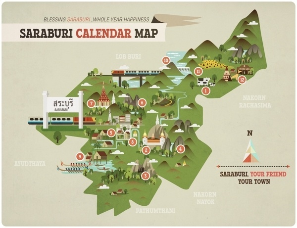 Guide to Saraburi on Illustration Served #illustration #map