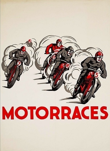 All sizes | Motorraces | Flickr - Photo Sharing! #joop #van #lithography #motor #berg #litho #motorraces #bike #poster #den #dutch #races