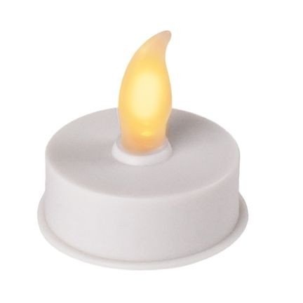 Smooth White Plastic LED Flameless Tea Light, 4 x 4 cm