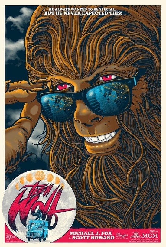 teen wolf 1985 regular screen print by ghoulish gary #wolf #teen